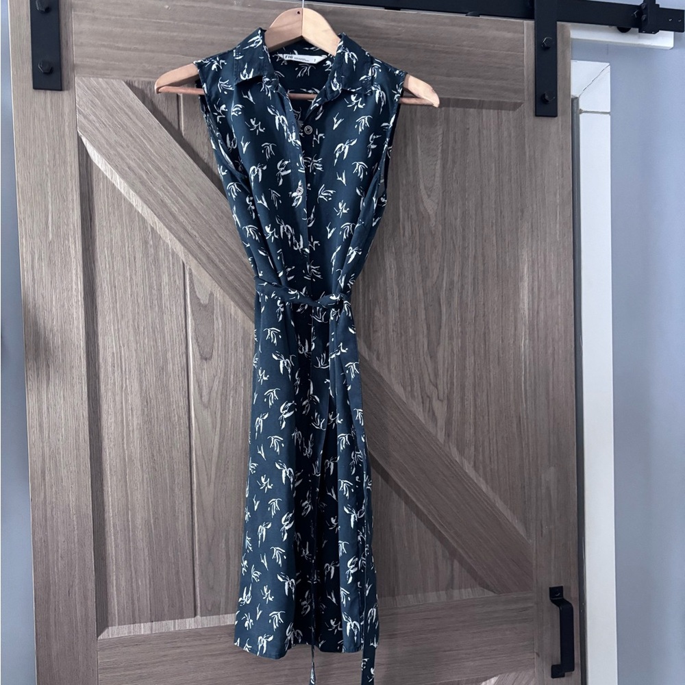 Figs Navy Patterned Midi Dress